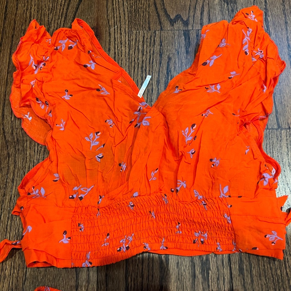 Free People Bright Orange Floral Maxi Dress - Picture 7 of 8
